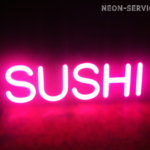 Logo Sushi neon szklany